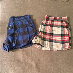 Aerie Blue and Plaid Pajama Shorts Set
